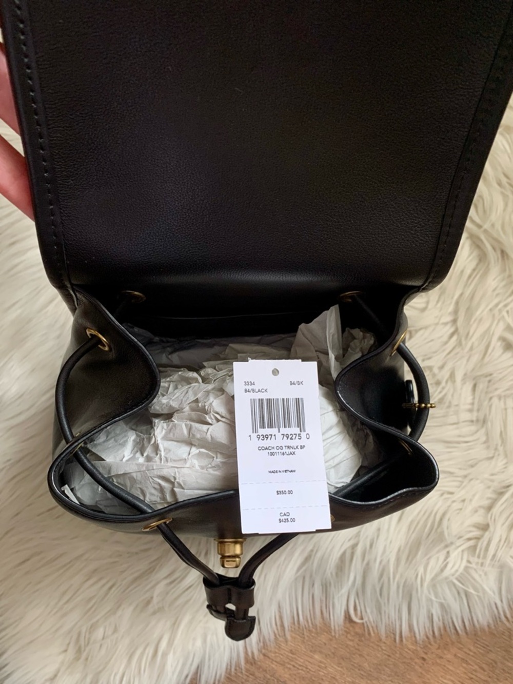 Coach Originals Turnlock Backpack Leather Black - Picture 12 of 15